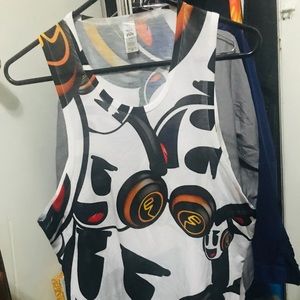 Cool Design Printed Drop Armhole Tank Top Medium
